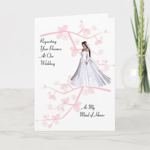 Maid of Honor Invitation with Cherry Blossom