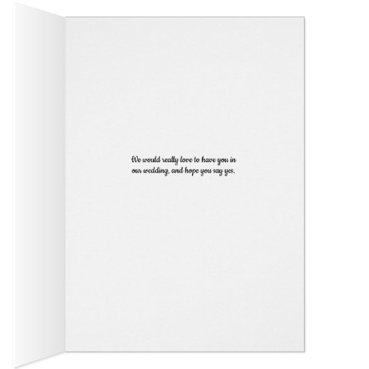 Maid of Honor Invitation with Fantasy Bride (Binnen (Rechts))