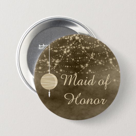 Maid of Honor Ivory Lantern Ronde Button 7,6 Cm (Voorkant /achterkant)
