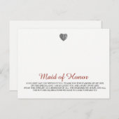 Maid of Honor Jewelry Sjabloon Briefkaart (Voorkant / Achterkant)