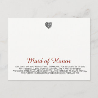 Maid of Honor Jewelry Sjabloon Briefkaart