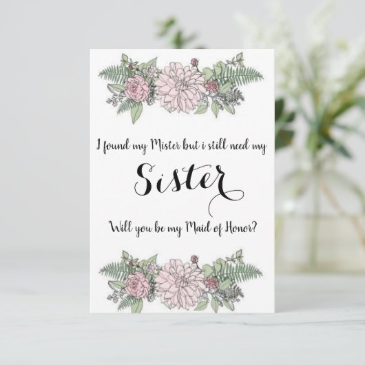 Maid of Honor Kaart (Staand voorkant)