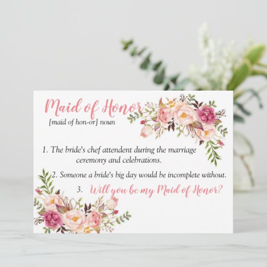 Maid of Honor Kaart (Staand voorkant)