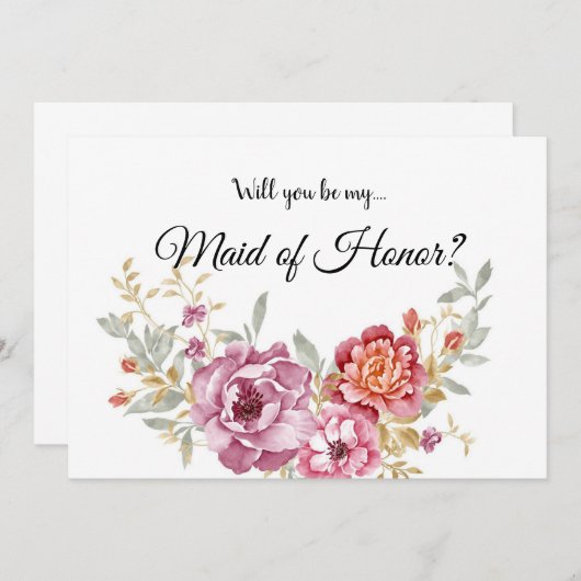 Maid of Honor Kaart (Voorkant / Achterkant)