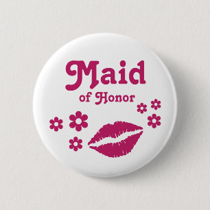 Maid of Honor knop - aangepaste bachelorette knopp Ronde Button 5,7 Cm