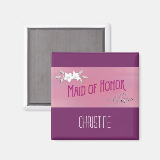 Maid of Honor Magenta Magneet (Voorkant / Achterkant)
