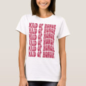 Maid of Honor Magenta Matching Bridal Party T-shirt (Voorkant)