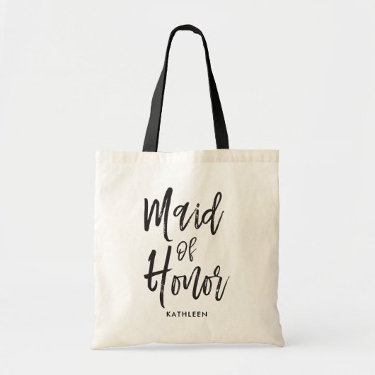 Maid of Honor | Manuscript Style Gepersonaliseerd  Tote Bag (Voorkant)