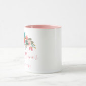 Maid of Honor met de naam Pink Floral Bouquet Mok (Midden)