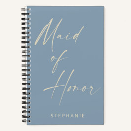 Maid of Honor Minimalist Dusty Blue op maat Notitieboek