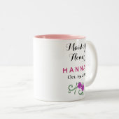 Maid of Honor Modern Typography Pink Wedding Tweekleurige Koffiemok (Voorkant rechts)