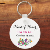 Maid of Honor Modern Typography Script Wedding Sleutelhanger (Achterkant)