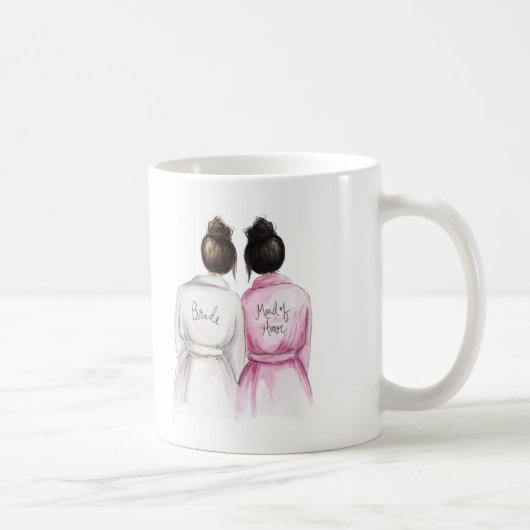 Maid of Honor? Mok Brunette Bride Black Bun Maid (Rechts)