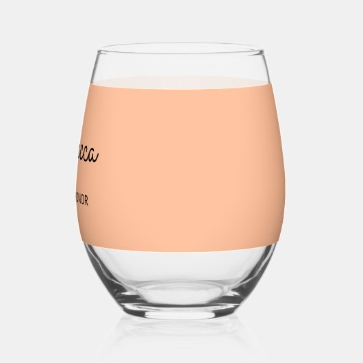 Maid of Honor Monogram Bruiloft Elegant Chique Per Wijnglas Zonder Voet (Links)