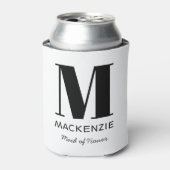 Maid of Honor Monogram Name Blikjeskoeler (Blikje Voorkant)