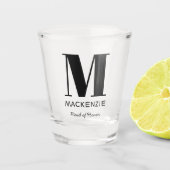 Maid of Honor Monogram Name Shot Glass Glas (Voorkant)
