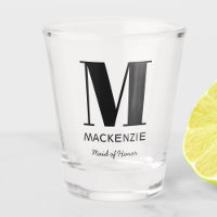 Maid of Honor Monogram Name Shot Glass