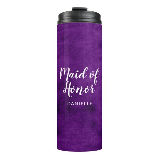 Maid of Honor Monogrammed Bruids Bruiloft Partij Thermosbeker (Voorkant)
