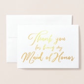 Maid of Honor Mooie bruiloft Dank u Folie Kaarten (Voorkant met envelop)