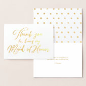 Maid of Honor Mooie bruiloft Dank u Folie Kaarten (Display)