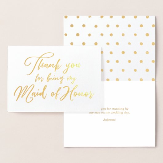 Maid of Honor Mooie bruiloft Dank u Folie Kaarten (Display)