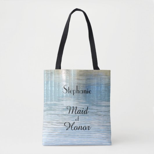 Maid of Honor, Name, Blue Abstract Water Tote Bag (Voorkant)