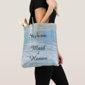 Maid of Honor, Name, Blue Abstract Water Tote Bag (Dichtbij)