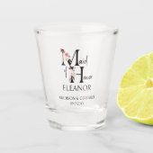 Maid of Honor Neutral Bloemenbrief Bruidsfeest Shot Glas (Voorkant)