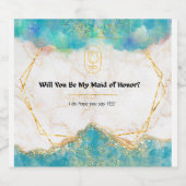 Maid of Honor nodigt Bubbly Champagne uit, Prosecc Sparkling Wijnetiket (Enkel label)