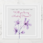 Maid of Honor nodigt Bubbly Champagne uit, Prosecc Sparkling Wijnetiket (Enkel label)