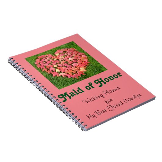 Maid of Honor notebooks Wedding Planner custom Notitieboek (Rechterzijde)