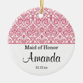Maid of Honor ornament bruiloft gunst - rode elega (Voorkant)