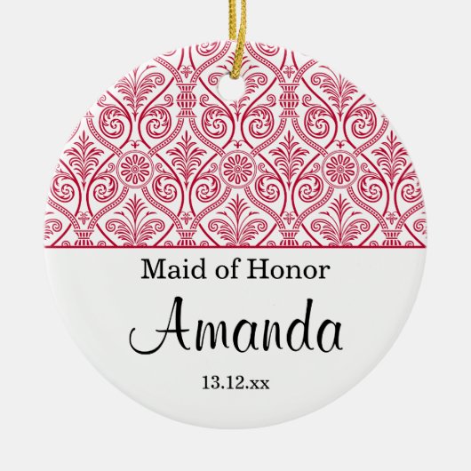 Maid of Honor ornament bruiloft gunst - rode elega (Voorkant)