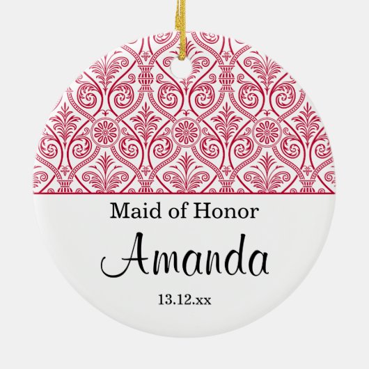 Maid of Honor ornament bruiloft gunst - rode elega (Achterkant)