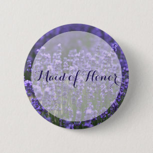 Maid of Honor Paars Lavender Wedding Buttons