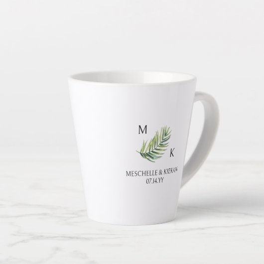 Maid of Honor Palm Leaf Bridal Party Latte Mok (Rechterhoek)