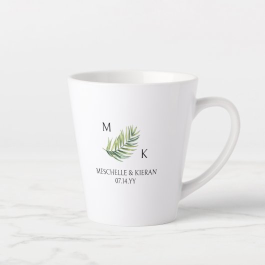Maid of Honor Palm Leaf Bridal Party Latte Mok (Rechts)