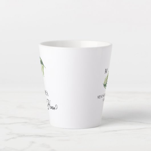Maid of Honor Palm Leaf Bridal Party Latte Mok (Voorkant)