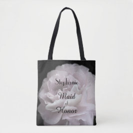 Maid of Honor Personalized Bleek Pink Rose Tote Bag
