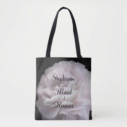 Maid of Honor Personalized Bleek Pink Rose Tote Bag (Voorkant)