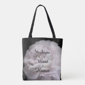 Maid of Honor Personalized Bleek Pink Rose Tote Bag (Achterkant)