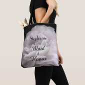 Maid of Honor Personalized Bleek Pink Rose Tote Bag (Dichtbij)