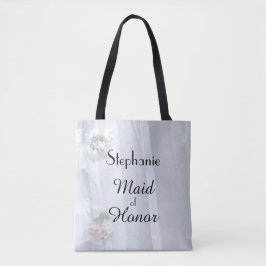 Maid of Honor Personalized Faux  Lace Tote Bag