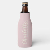 Maid of Honor Personalized Name | Blush roze Flesjeskoeler (Fles Voorkant)