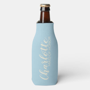 Maid of Honor Personalized Name Licht blauw Flesjeskoeler