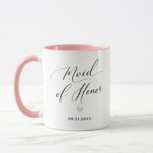 Maid of Honor Personalized Script Wedding Gift Mok (Links)
