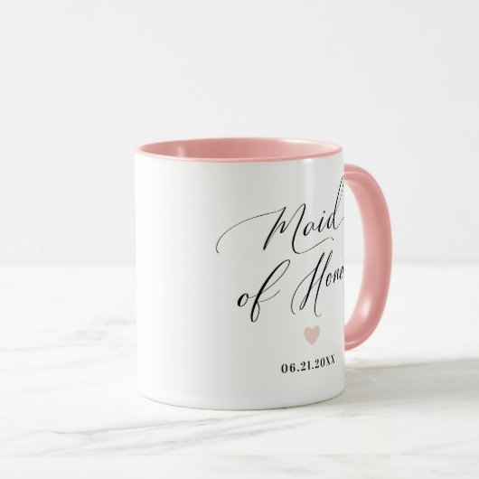Maid of Honor Personalized Script Wedding Gift Mok (Voorkant rechts)