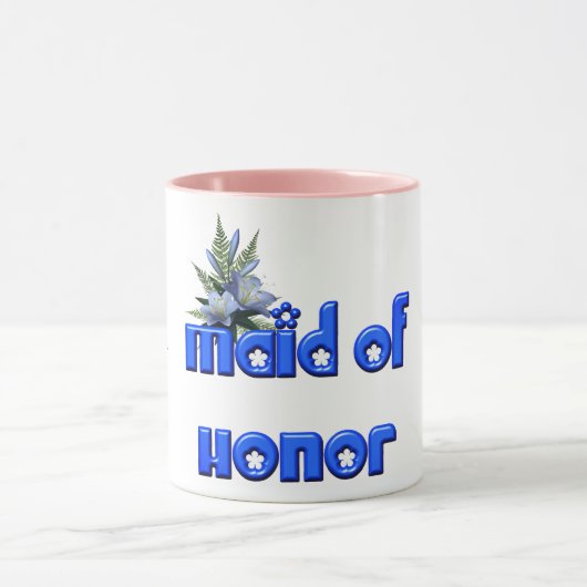 Maid of Honor Personalized Wedding Blue Mok (Midden)