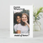 Maid of Honor Photo Wedding Personalized Kaart (Staand voorkant)