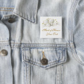 Maid of Honor Pin Vierkante Button 5,1 Cm (In situ)